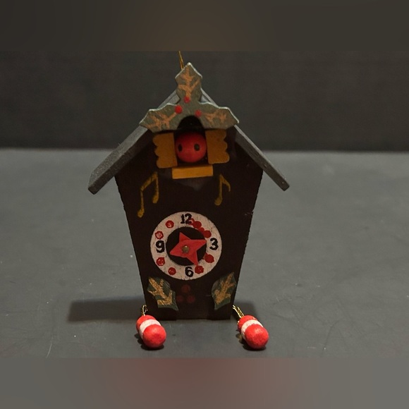 vintage cuckoo clock wood christmas ornaments - Picture 3 of 4